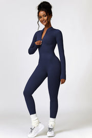 Half Zip Long Sleeve Active Jumpsuit - Angel's Dream