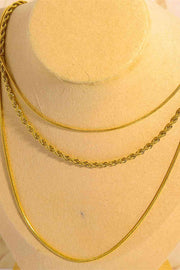 Stainless Steel 18K Gold-Plated Triple Layer Necklace - Angel's Dream