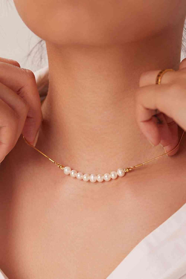 18K Gold-Plated Freshwater Pearl Necklace - Angel's Dream