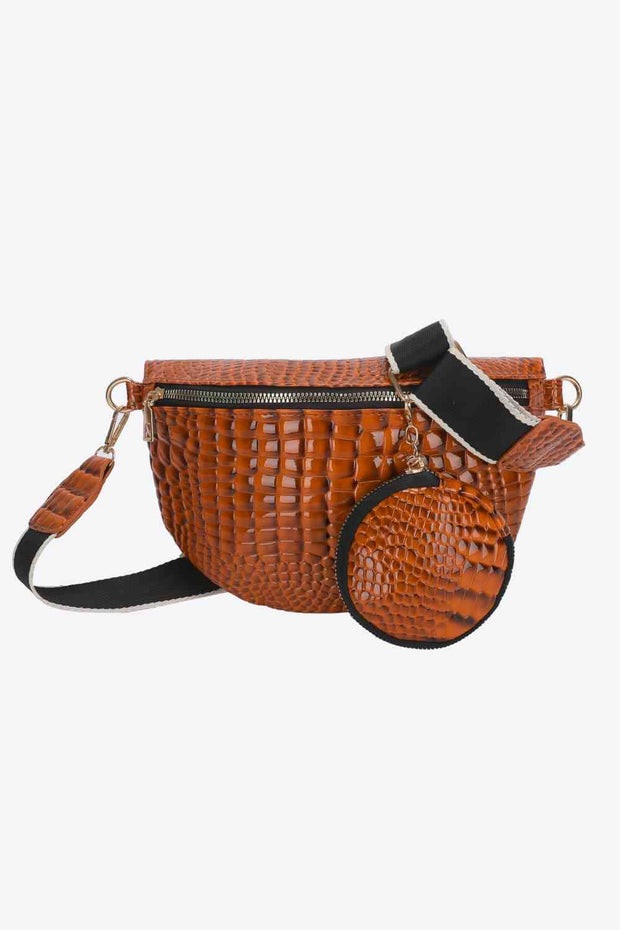 PU Leather Sling Bag with Small Purse - Angel's Dream