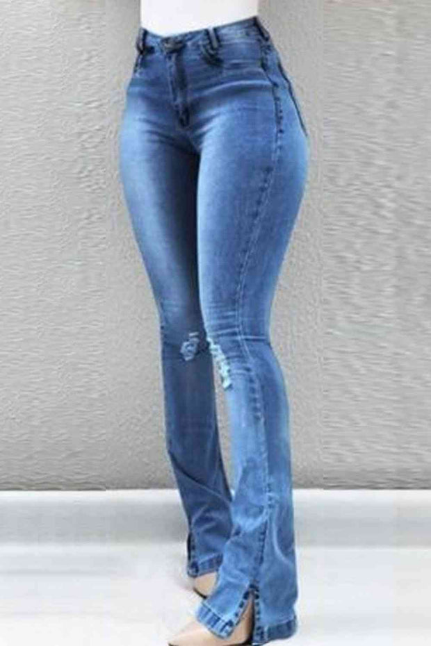 Buttoned Slit Jeans - Angel's Dream