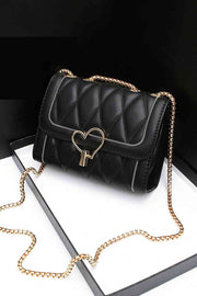 Heart Buckle PU Leather Crossbody Bag - Angel's Dream