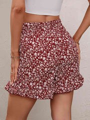 Printed Tie Waist Shorts - Angel's Dream