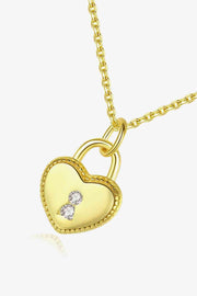 Heart Lock Pendant 925 Sterling Silver Necklace - Angel's Dream