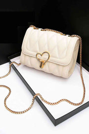 Heart Buckle PU Leather Crossbody Bag - Angel's Dream