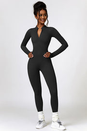 Half Zip Long Sleeve Active Jumpsuit - Angel's Dream