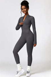 Half Zip Long Sleeve Active Jumpsuit - Angel's Dream