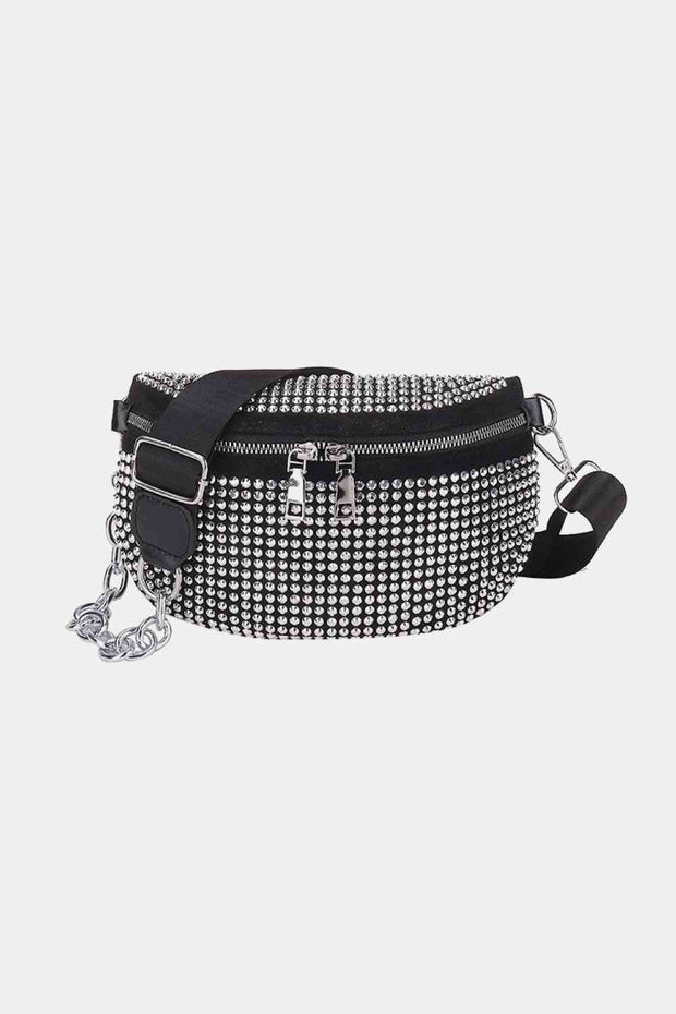 Rhinestone PU Leather Sling Bag - Angel's Dream