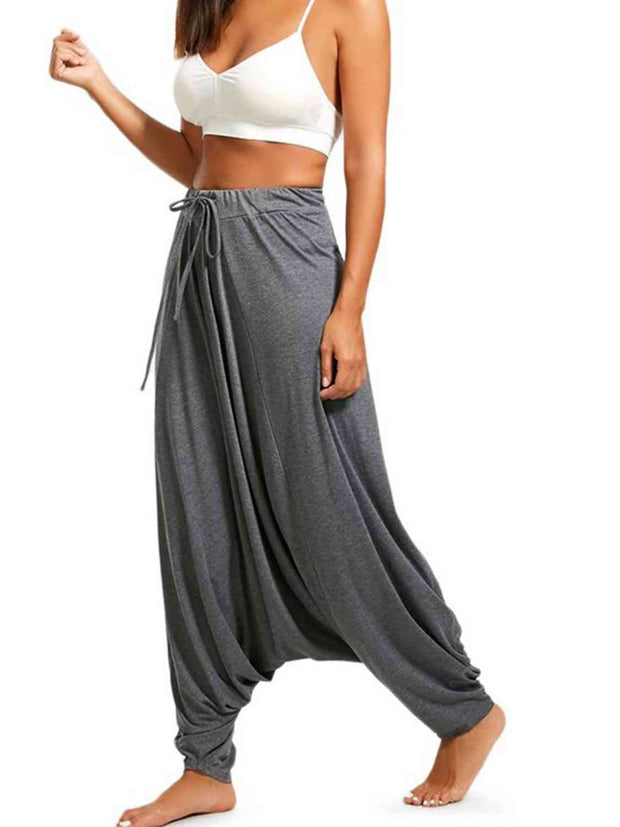 Tied Mid Waist Long Harem Pants - Angel's Dream