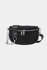 Rhinestone PU Leather Sling Bag - Angel's Dream