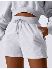 Drawstring Smocked Waist Sports Shorts - Angel's Dream