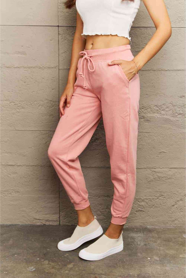 Ninexis Full Size Tie Waist Long Sweatpants - Angel's Dream