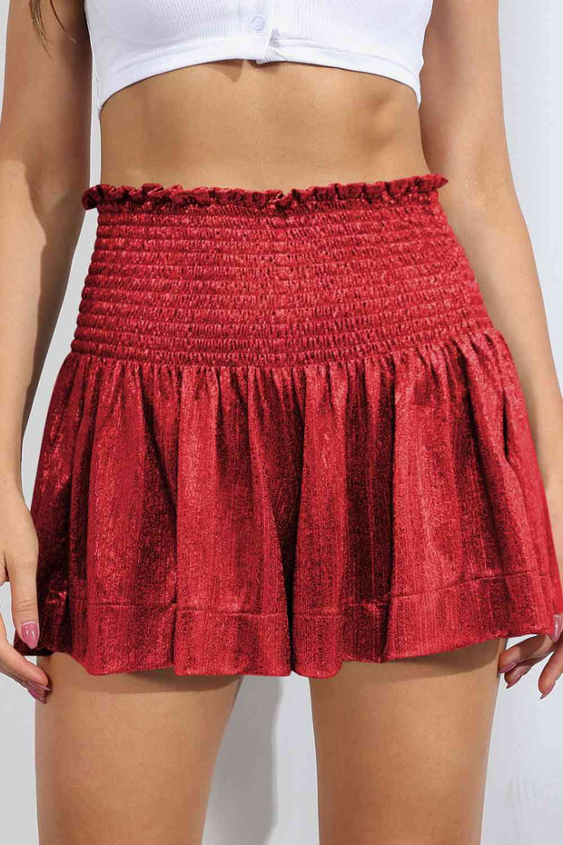 Glitter Smocked High-Waist Shorts - Angel's Dream