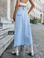 Raw Hem Denim Skirt - Angel's Dream