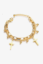 Cross Layered Stainless Steel Bracelet - Angel's Dream