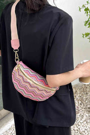 Adored Chevron Straw Sling Bag - Angel's Dream