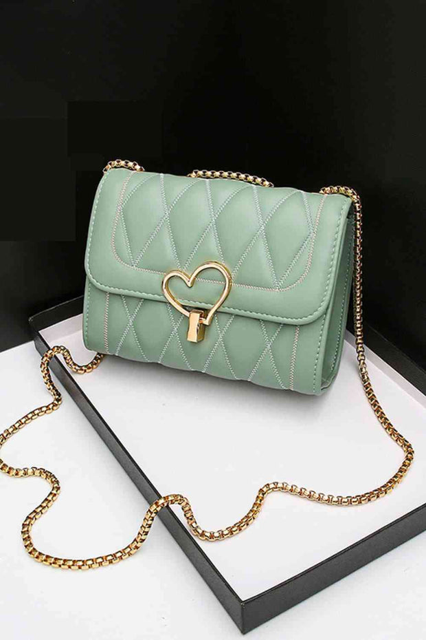 Heart Buckle PU Leather Crossbody Bag - Angel's Dream