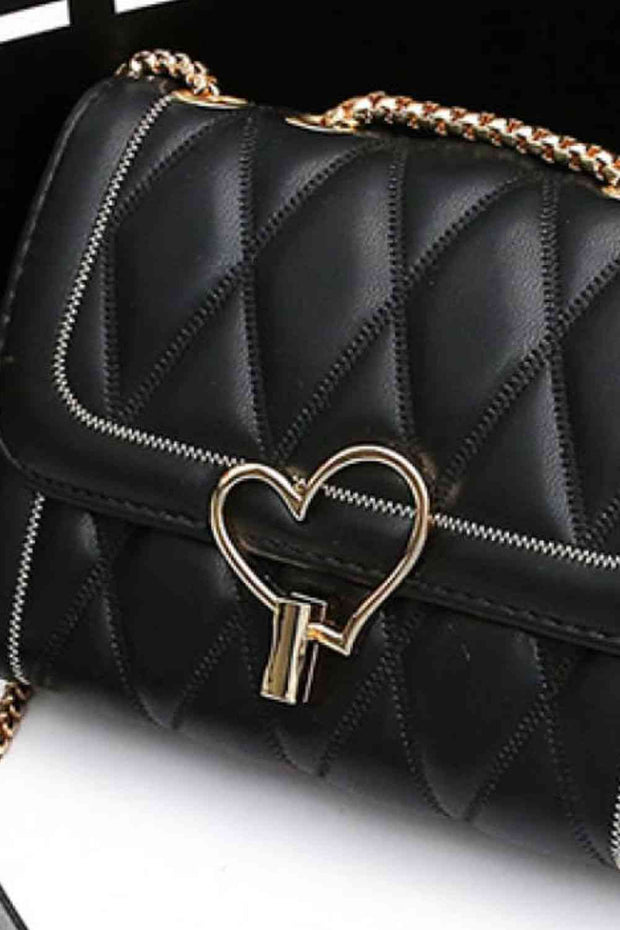 Heart Buckle PU Leather Crossbody Bag - Angel's Dream