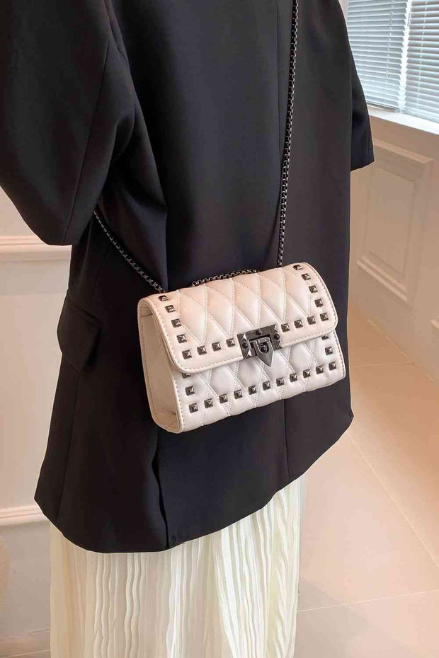 Studded PU Leather Crossbody Bag - Angel's Dream