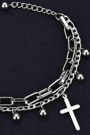 Cross Layered Stainless Steel Bracelet - Angel's Dream