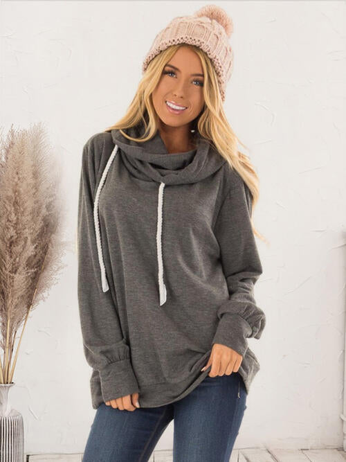 Drawstring Long Sleeve Hoodie - Angel's Dream