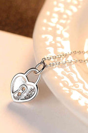 Heart Lock Pendant 925 Sterling Silver Necklace - Angel's Dream