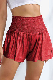 Glitter Smocked High-Waist Shorts - Angel's Dream