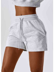 Drawstring Smocked Waist Sports Shorts - Angel's Dream