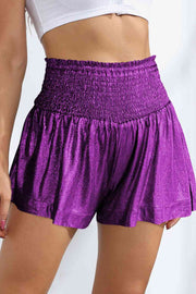 Glitter Smocked High-Waist Shorts - Angel's Dream