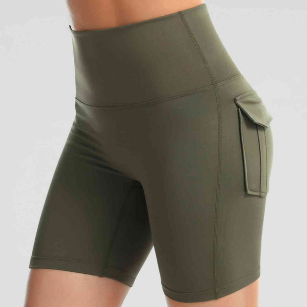 Wide Waistband Sports Shorts With Pockets - Angel's Dream