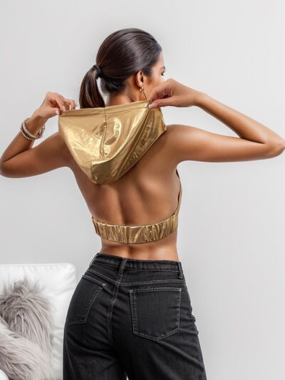 Backless Hooded Cropped Tank - Angel's Dream