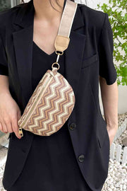 Adored Chevron Straw Sling Bag - Angel's Dream