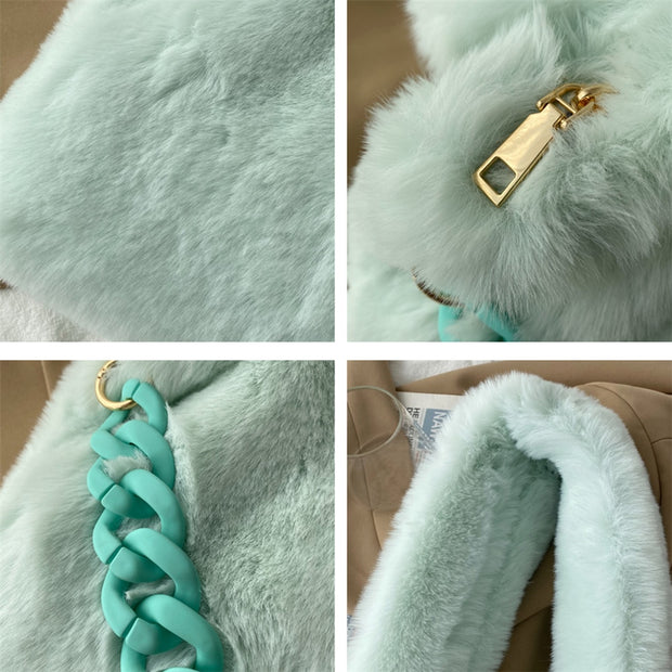 Fluffy Faux Fur Soft Shoulder Bags - Angel's Dream