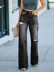 Distressed Straight Leg Jeans - Angel's Dream