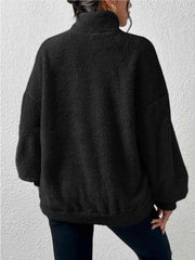 Half Zip Drop Shoulder Sweatshirt with Pocket - Angel's Dream