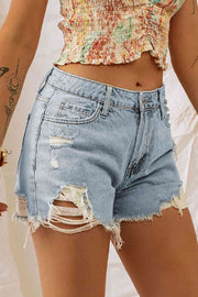 Distressed Denim Shorts - Angel's Dream