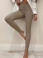 Ribbed Mid Waist Leggings - Angel's Dream