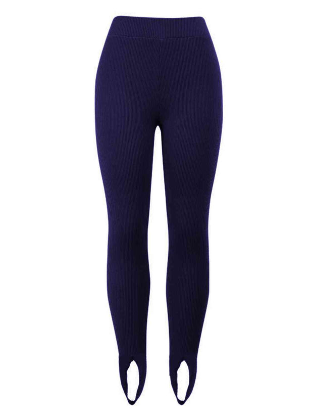 Ribbed Mid Waist Leggings - Angel's Dream