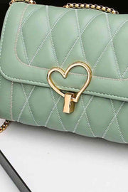 Heart Buckle PU Leather Crossbody Bag - Angel's Dream