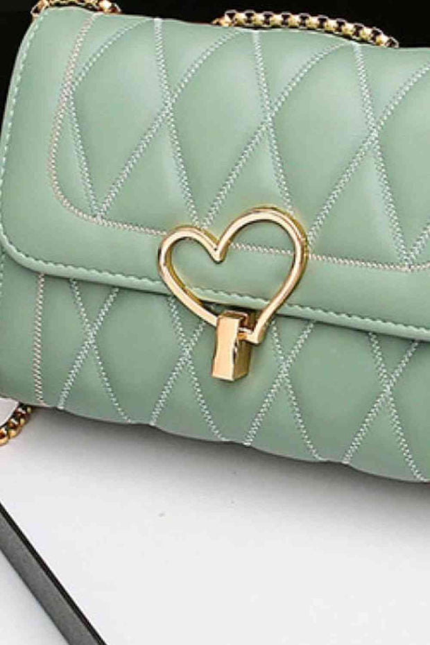 Heart Buckle PU Leather Crossbody Bag - Angel's Dream