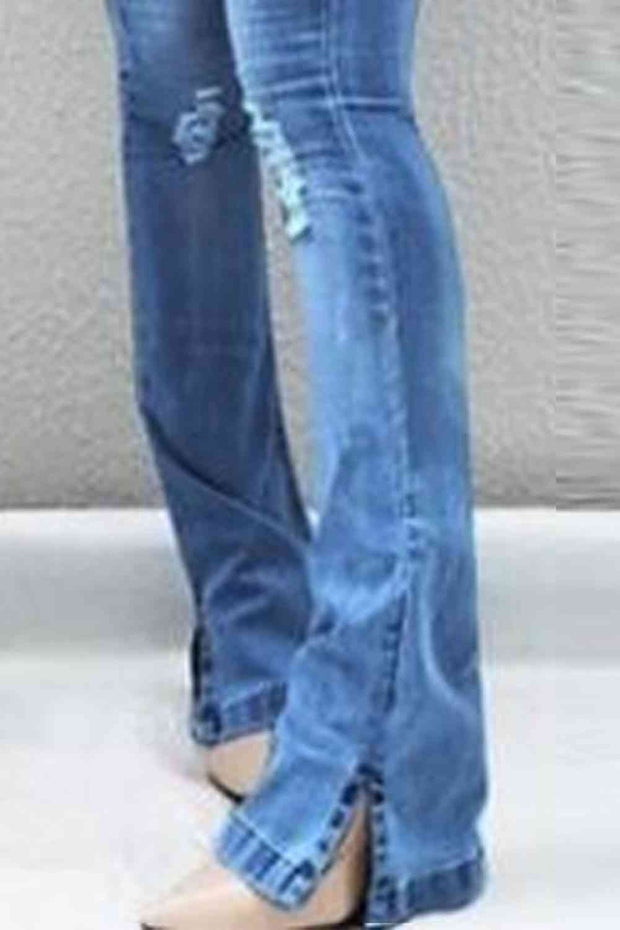 Buttoned Slit Jeans - Angel's Dream