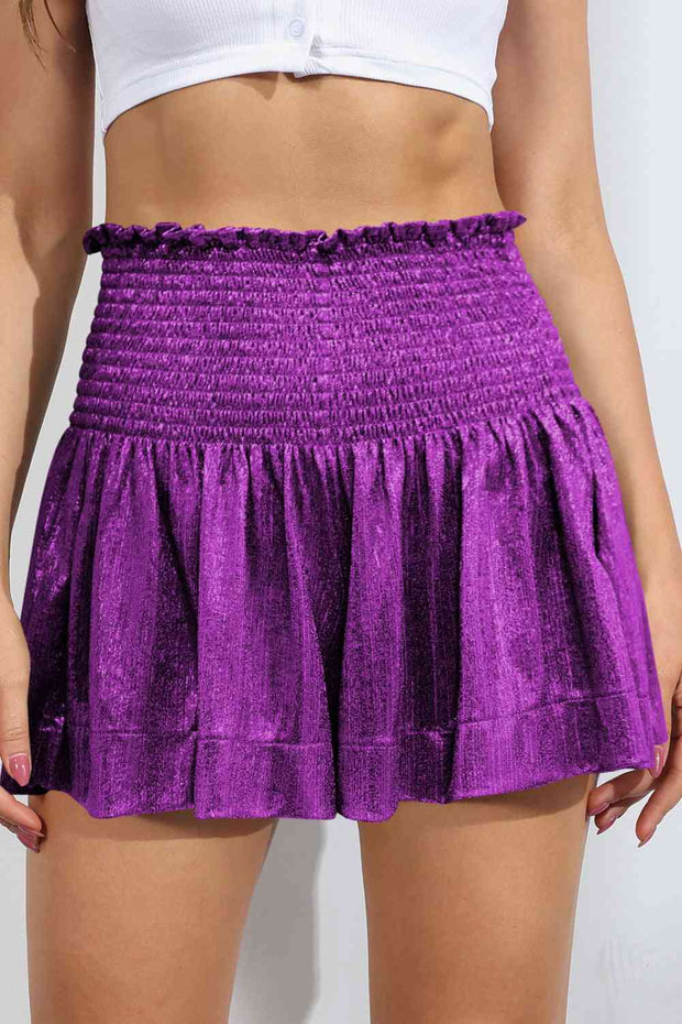 Glitter Smocked High-Waist Shorts - Angel's Dream