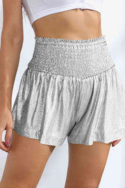 Glitter Smocked High-Waist Shorts - Angel's Dream