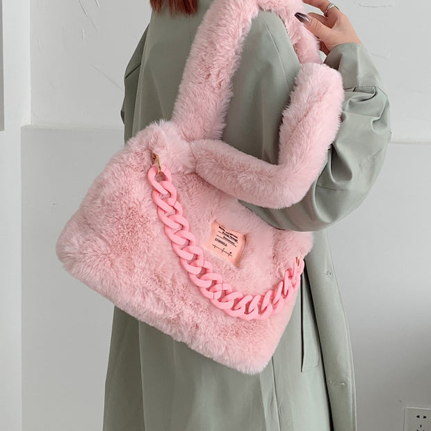 Fluffy Faux Fur Soft Shoulder Bags - Angel's Dream