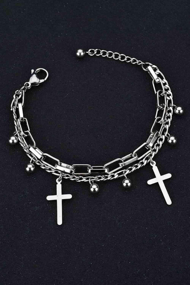 Cross Layered Stainless Steel Bracelet - Angel's Dream