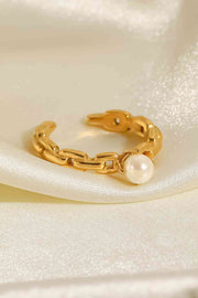 Pearl Stainless Steel Open Ring - Angel's Dream