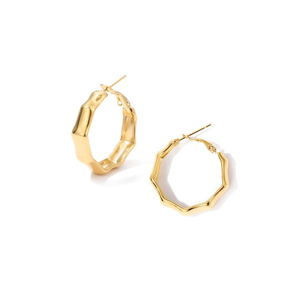 Big Bamboo Circle Hoop Earrings - Angel's Dream