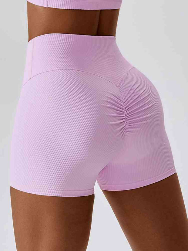 Wide Waistband Slim Fit Sports Shorts - Angel's Dream