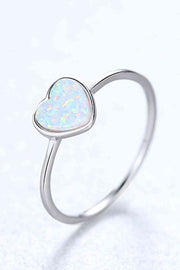 Opal Heart 925 Sterling Silver Ring - Angel's Dream