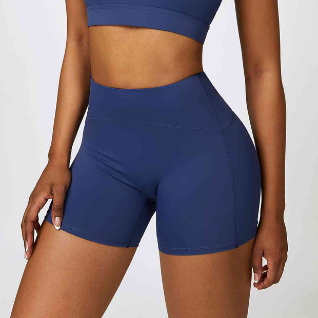 Wide Waistband Slim Fit Sports Shorts - Angel's Dream